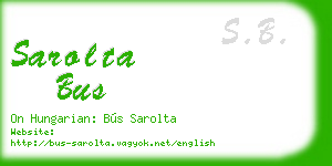 sarolta bus business card