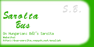 sarolta bus business card